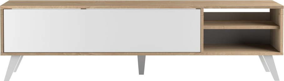 TV stolek v dekoru dubu v bílo-přírodní barvě 165x43 cm Prism – TemaHome