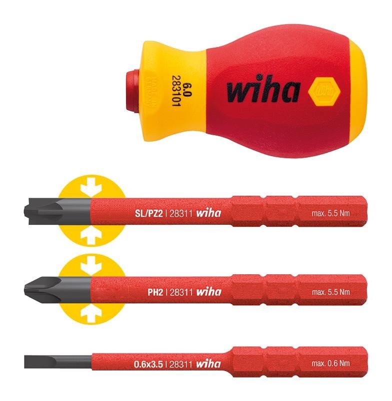 Wiha 41230 Screwdriver With Bit Holder, 4Pc