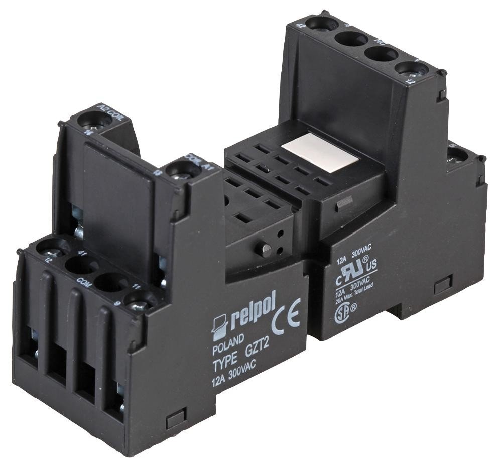 Relpol Gzt2-Black 8-Pin Industrial Relay Base, Black