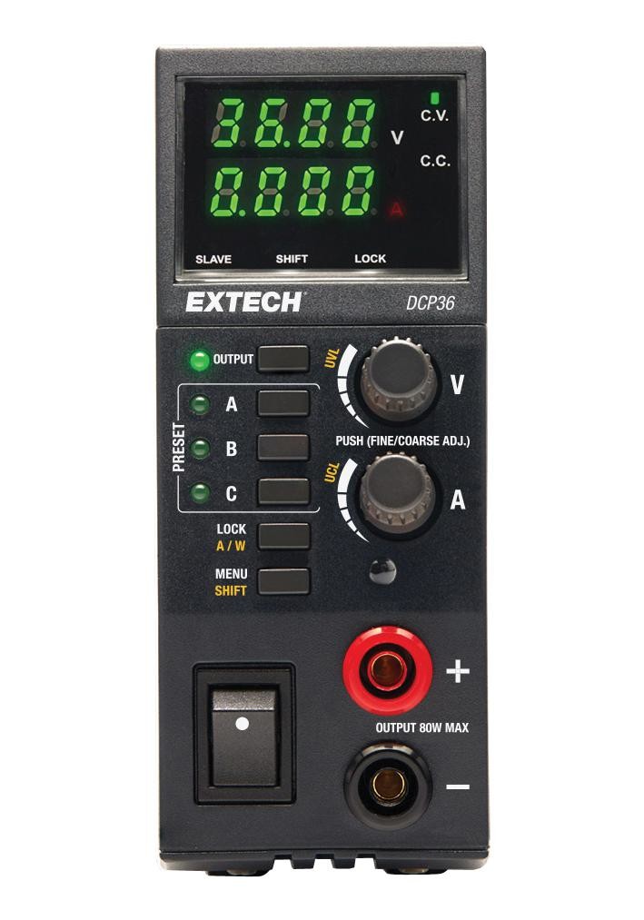 Extech Instruments Dcp36 Power Supply, Bench, 1-Ch, 36V, 5A, 80W