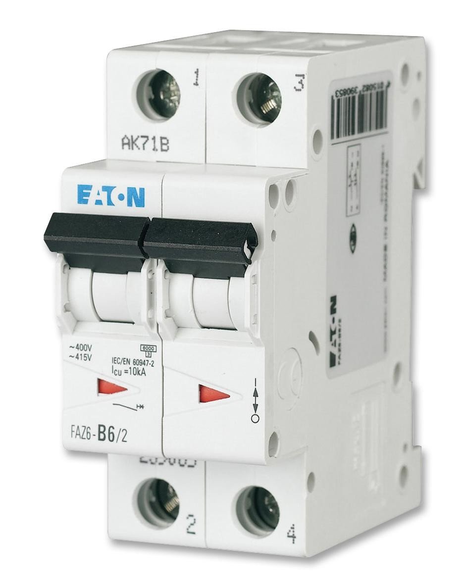 Eaton Moeller Faz6-C32/2 Miniature Ckt Breaker, 2P, 32A, 400Vac