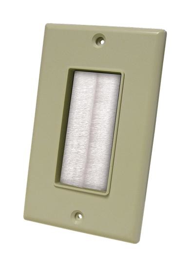 Midlite Products Dbpw-I Decor Brush Plate, Wht Brush/ivory Plate