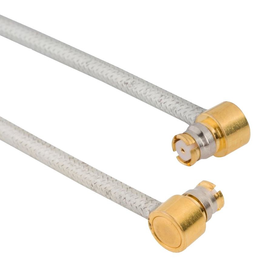 Amphenol Rf 095-725-117M010 Smp Ra Plug To Smp Ra Plug On 0.085 Conformable Cable, 0.10 Meters