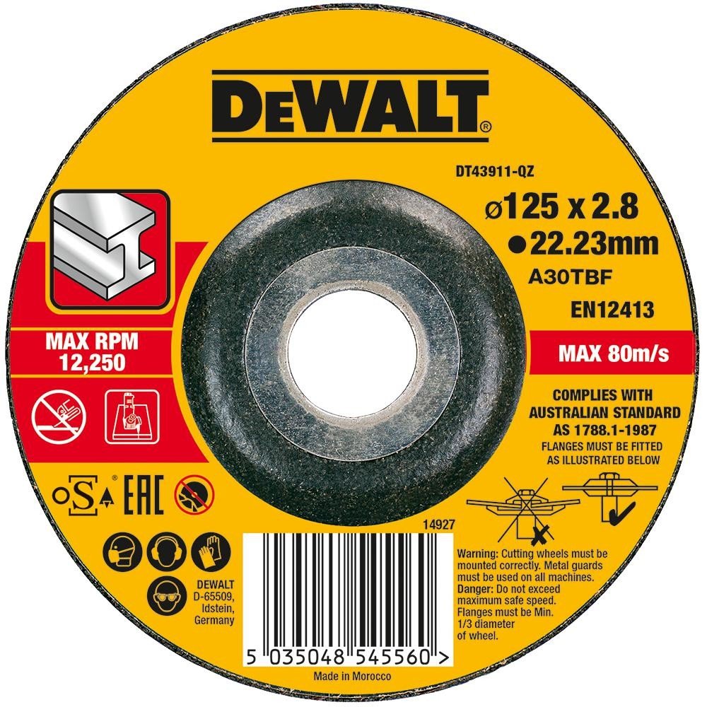 Dewalt Dt43911-Qz Metal Cutting Disc 125Mm X 2.8Mm