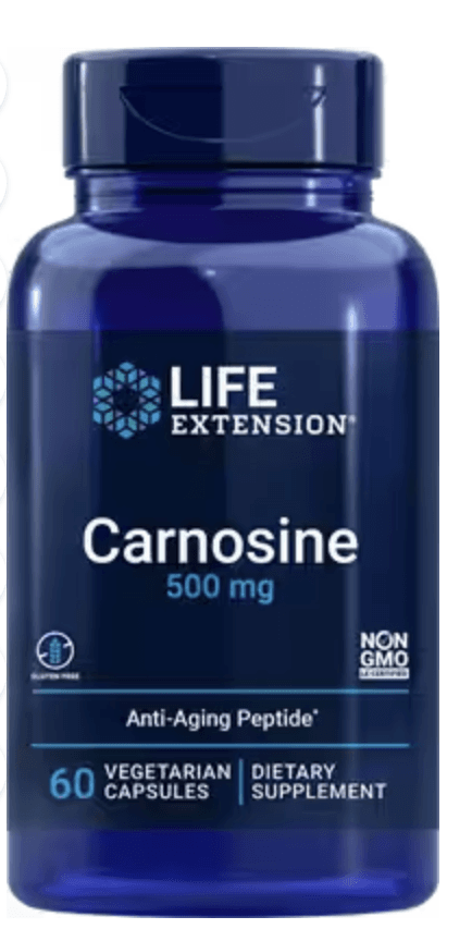 Life Extension Carnosine, karnosin, 500 mg, 60 rostlinných kapslí