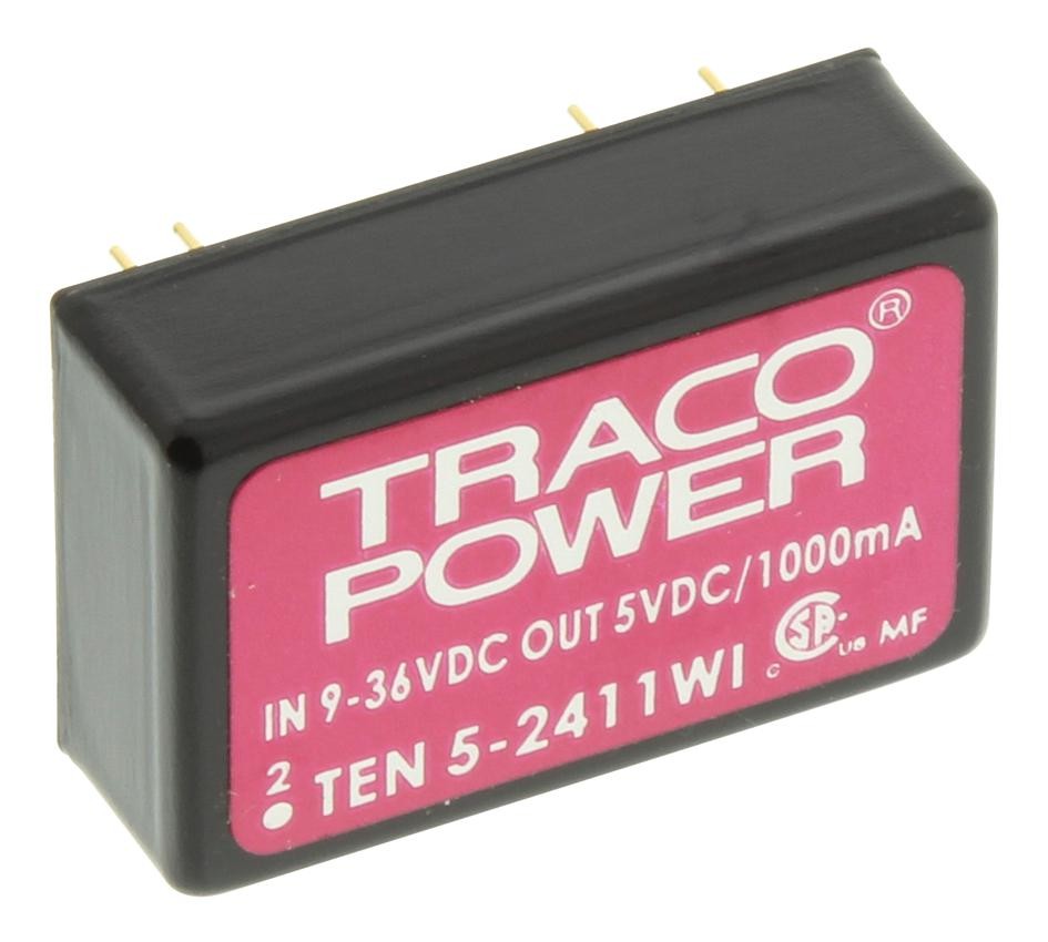 Traco Power Ten 5-2411Wi Converter, Dc-Dc, 5V, 6W
