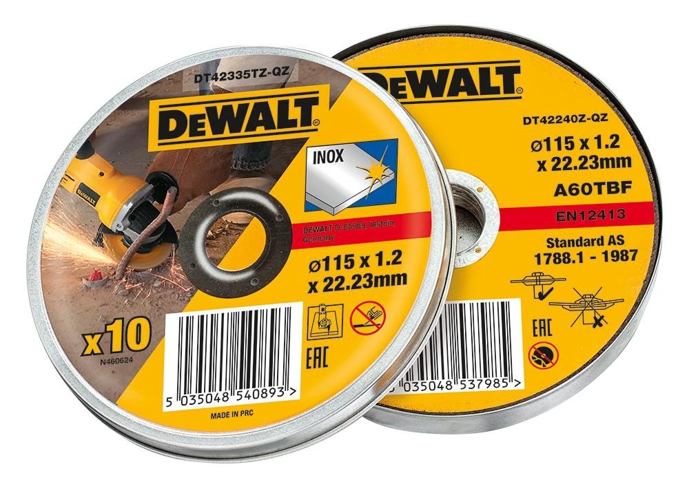 Dewalt Dt42335Tz-Qz Thin Metal Cutting Disc 115Mm 10Pc Tin