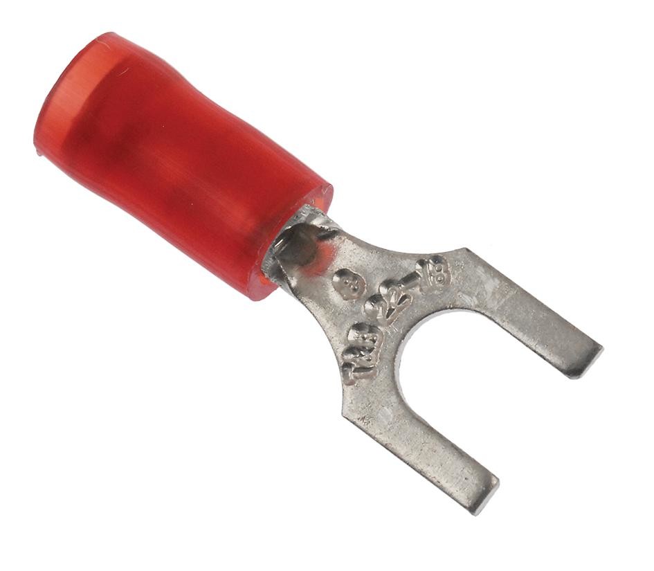 Abb - Thomas & Betts Ra18-8F Terminal, Spade/fork, #8, Crimp, Red