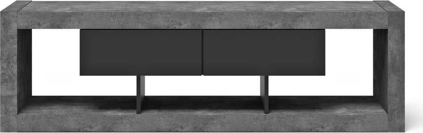 Šedo-černý TV stolek v dekoru betonu 175x52 cm Nara – TemaHome