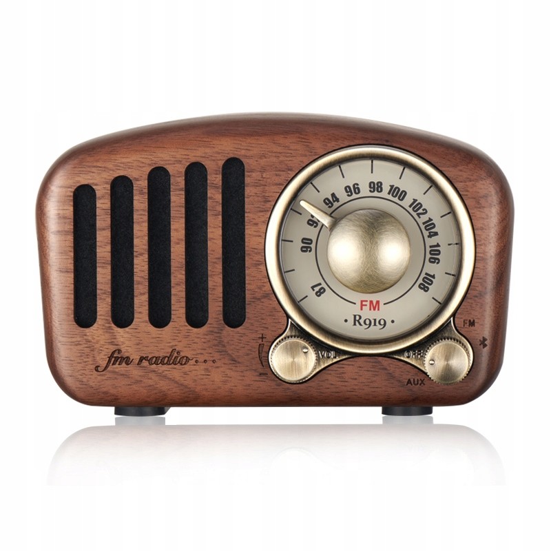 Dřevěné Retro Rádio S Bluetooth Fm Budíkem