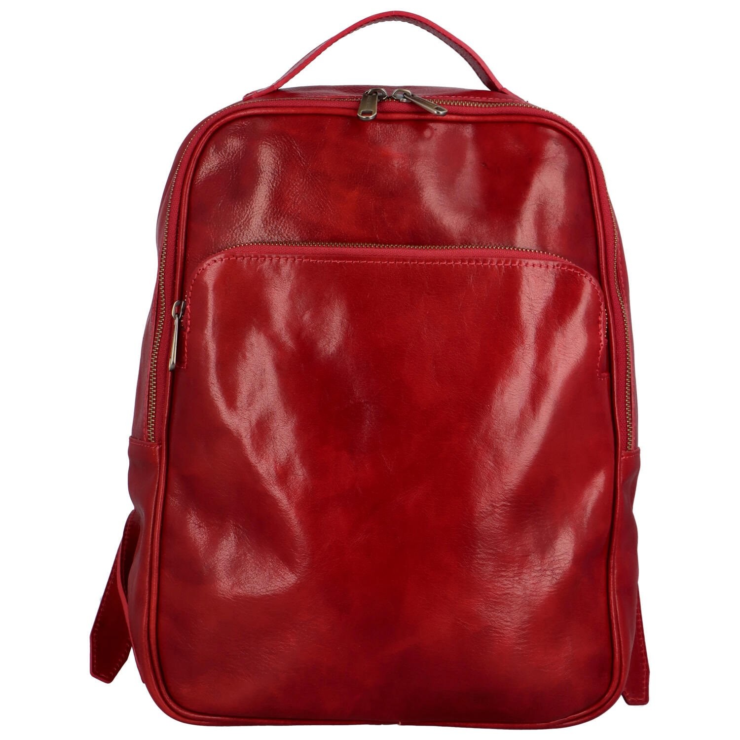 Kožený batoh červený - Delami Vera Pelle Sanya červená
