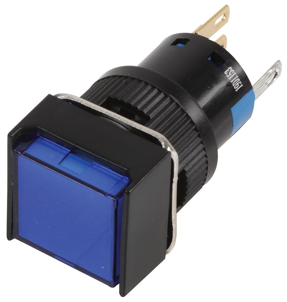 Rjs Electronics Rjs-K16-381-Be-65J Illum. Push Button, 16Mm, Maintain ,blue