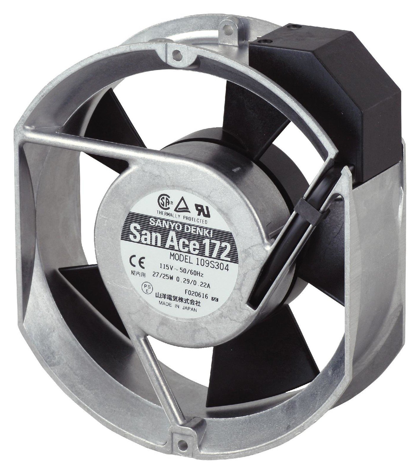 Sanyo Denki 109S303 Ac Axial Fan, 226.1Cu.ft/min, 172Mm