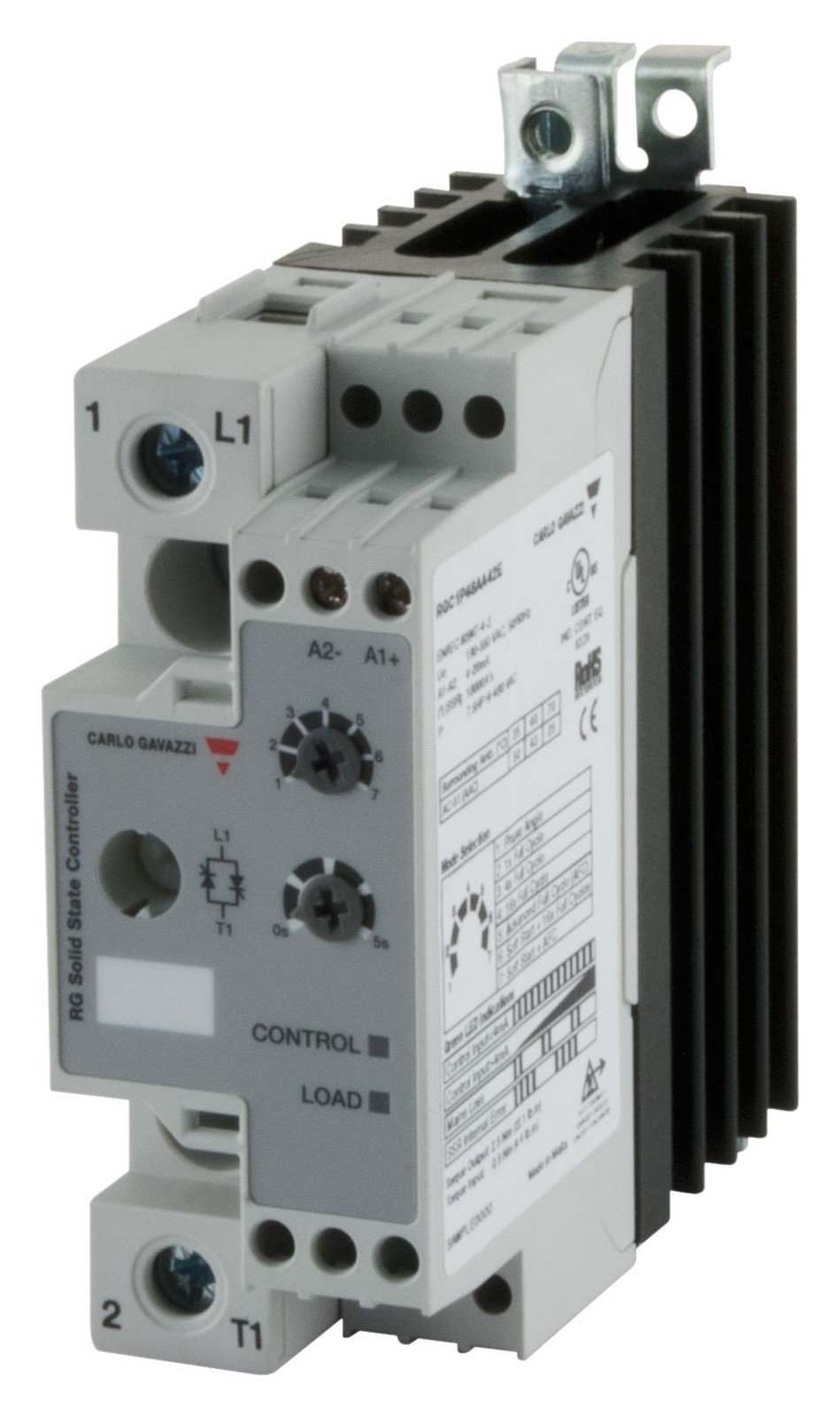 Carlo Gavazzi Rgc1P23Aa42Et Solid State Contactor, 43A, 85-265Vac