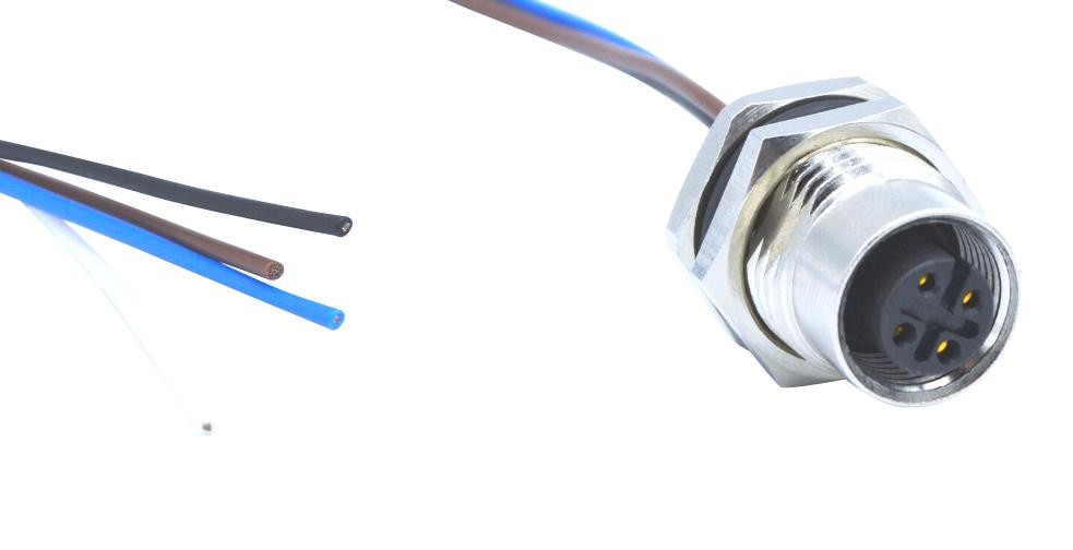 Norcomp Fpm12A04I12Ar01 Sensor Cord, M12 Rcpt-Free End, 304.8Mm