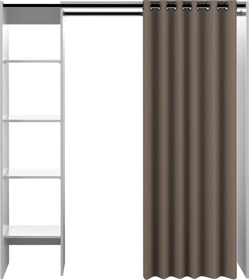 Otevřená šatní skříň ve světle hnědo-bílé barvě 160x182 cm Tom – TemaHome