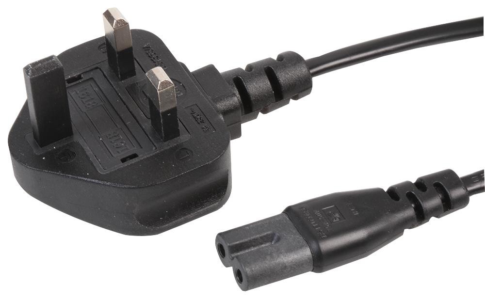 Pro Elec Pel00809 Power Cord, Uk-Iec 60320 C7, 1M, Black