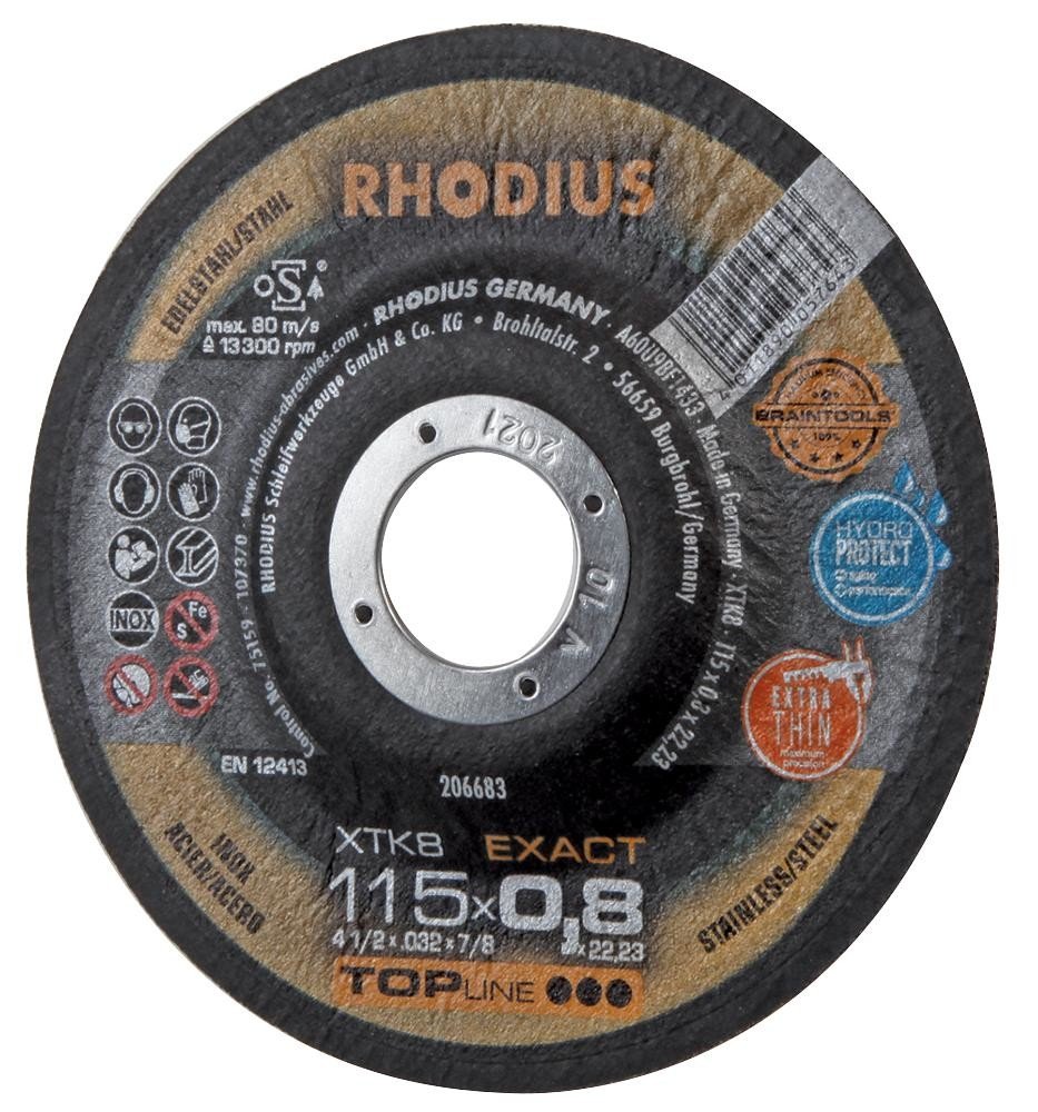 Rhodius Xtk8 Exact Extra Thin Cutting Disc , 0.8Mm, 115Mm