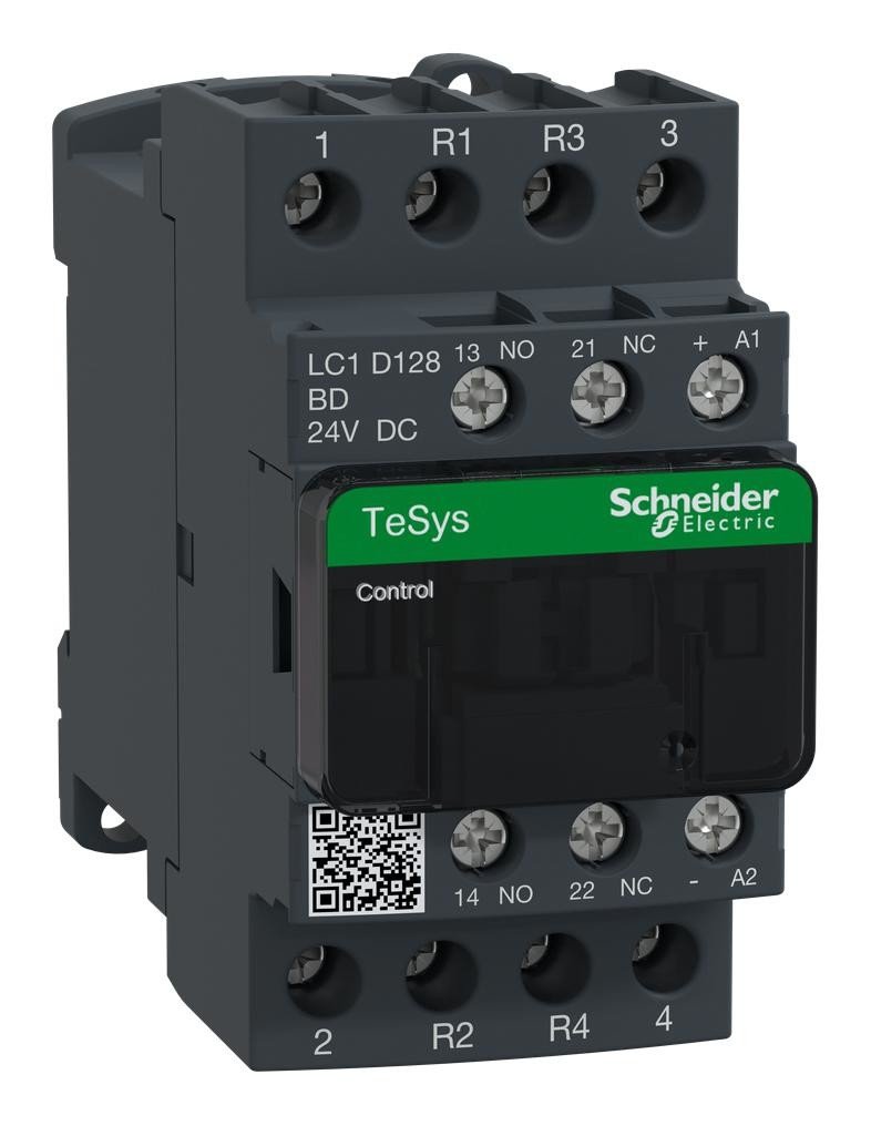 Schneider Electric Lc1D128Bd Contactor, Dpst-No/nc, 24Vdc, Din Rail