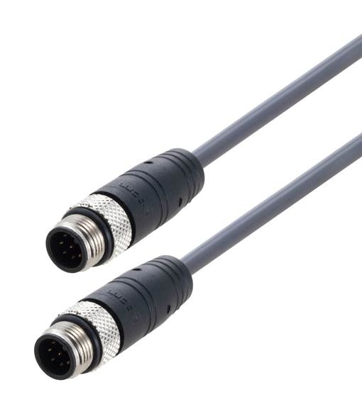 L-Com Trg882-C6G-5M Sensor Cord, 8P M12 Plug-Plug, 16.4Ft