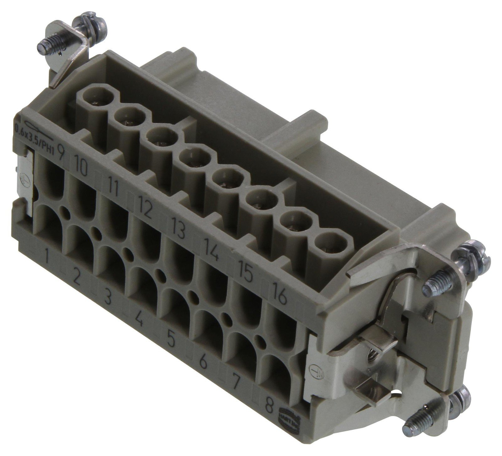 Harting 09330162701 Rectangular Han Insert, Fem, 16Way Screw