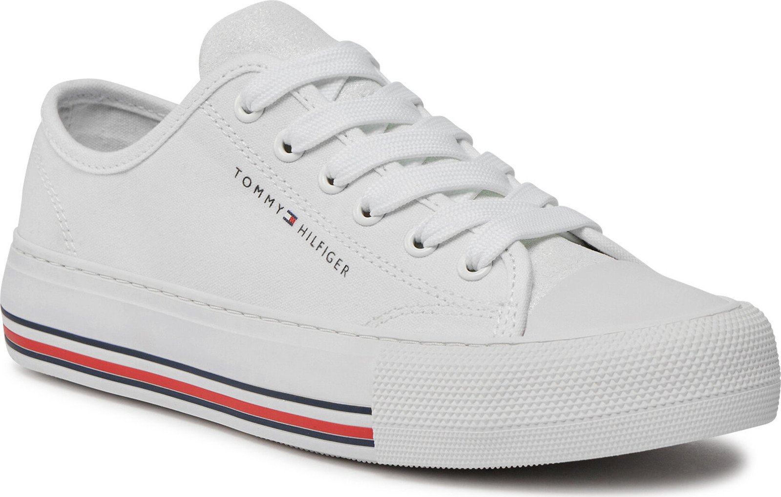 Plátěnky Tommy Hilfiger Low Cut Lace-Up Sneaker T3A9-33185-1687 S White 100
