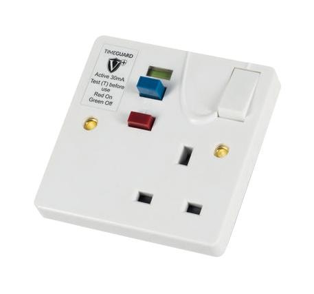 Timeguard Rcd01Wavn Rcd Socket, 13A, 230Vac, Active, 1 Gang