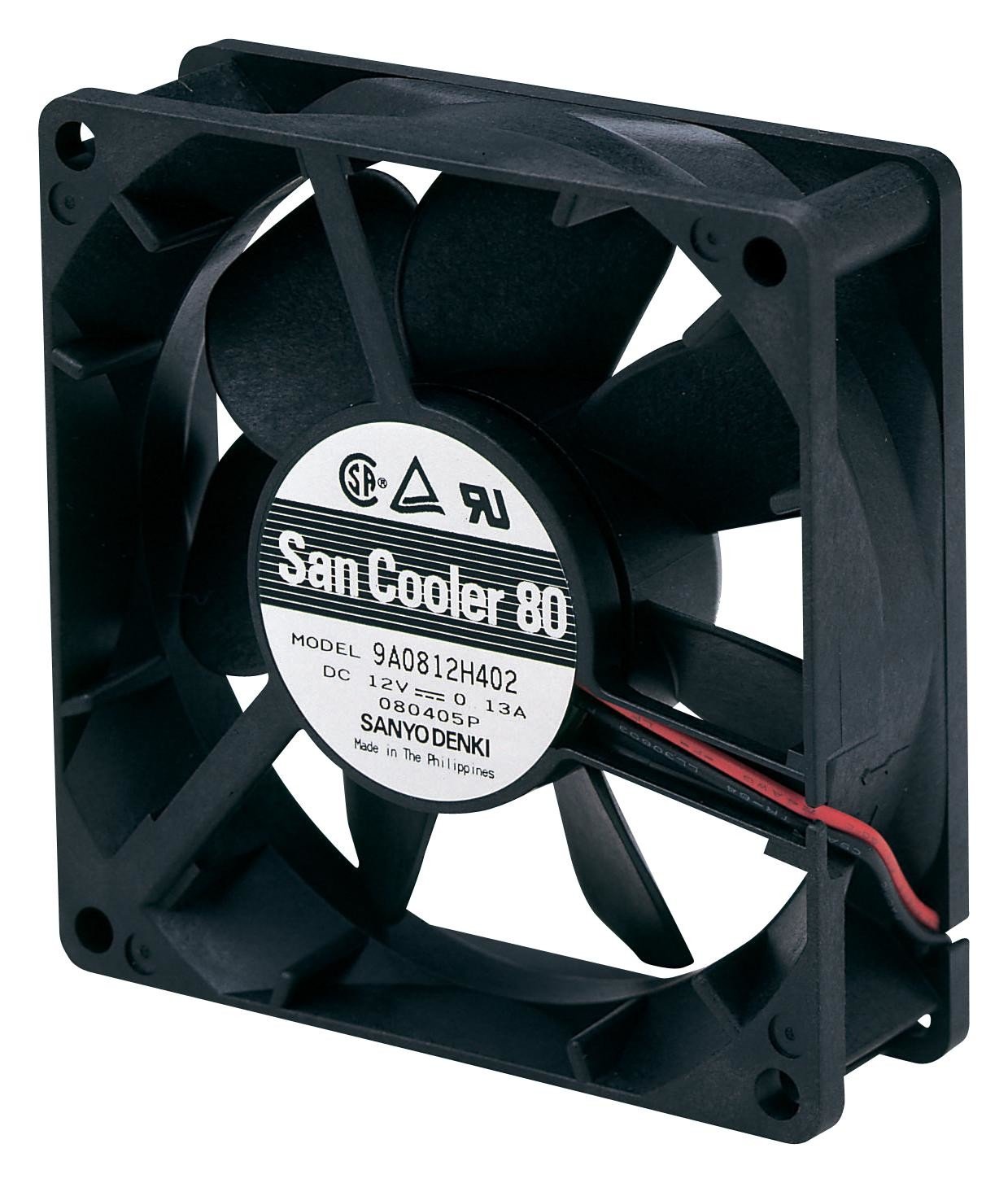 Sanyo Denki 9A0812H401 Dc Axial Fan, 36.37Cu.ft/min, Ball, 80Mm