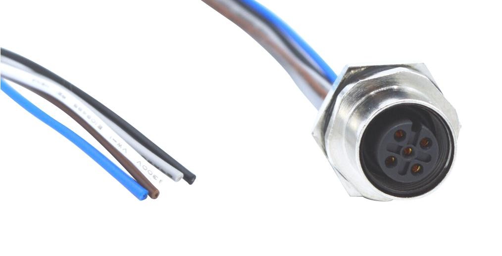 Norcomp Fpm12A05I12Af01 Sensor Cord, M12 Rcpt-Free End, 304.8Mm