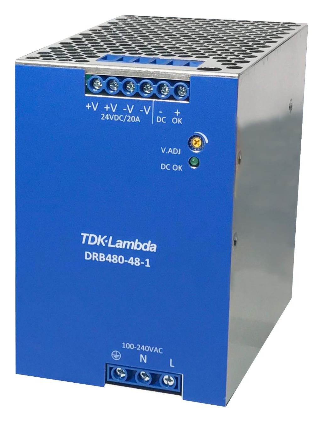 Tdk-Lambda Drb480-48-1 Power Supply, Ac-Dc, 48V, 10A