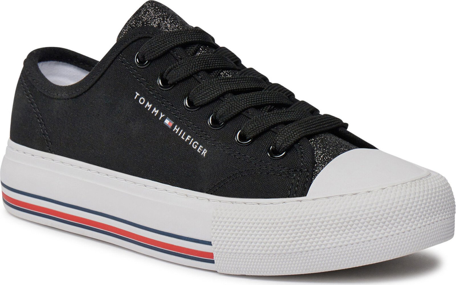 Plátěnky Tommy Hilfiger Low Cut Lace-Up Sneaker T3A9-33185-1687 S Black 999