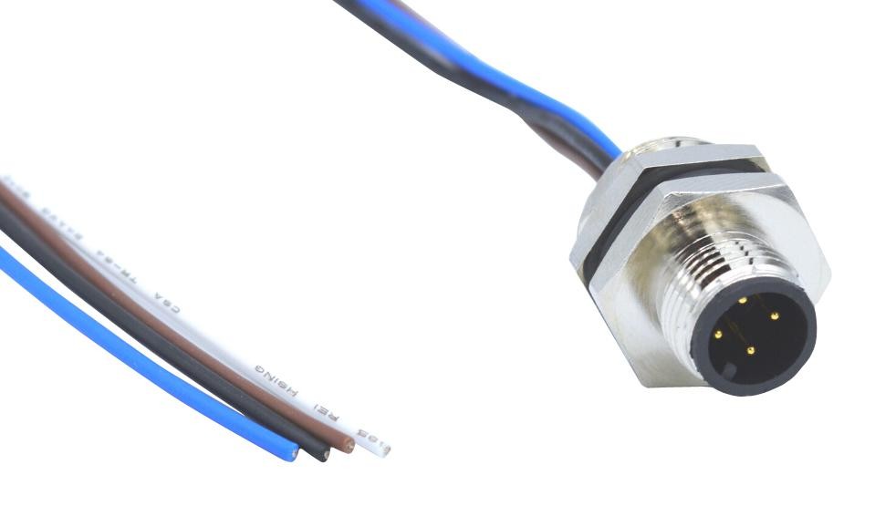 Norcomp Mpm12A04I12Cf01 Sensor Cord, M12 Plug-Free End, 304.8Mm