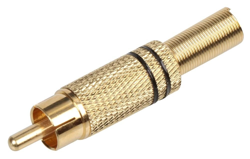 Pro Signal Psg08589 Plug, Phono, Gold, Black Band