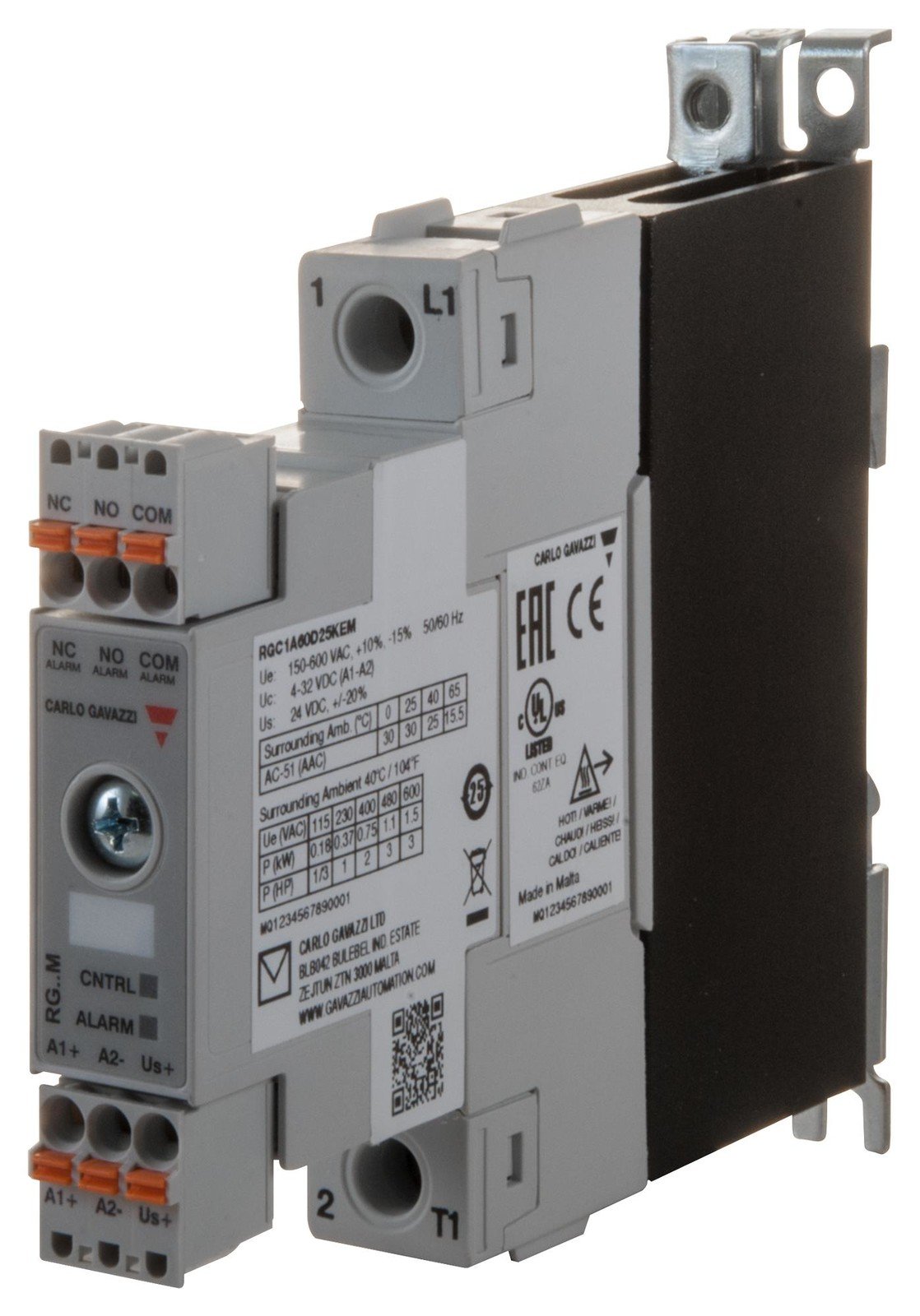 Carlo Gavazzi Rgc1A60D31Kem 1P-Ssc-Dc In-Zc 600V 30A 1200Vp-E Hi I2T Mntr 81Ac5285