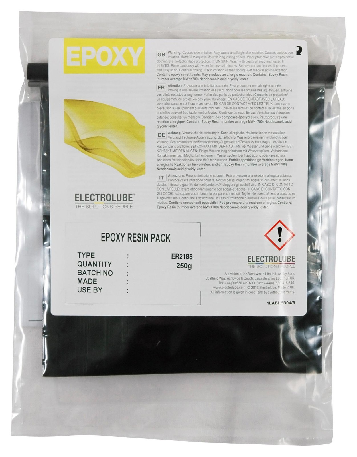 Electrolube Er2188 50G Potting Compound, Gp, Epoxy, Er, 50G