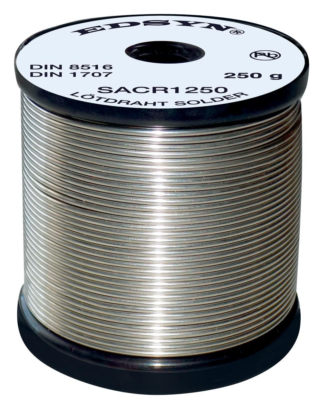 Edsyn Sacr1250 Solder Wire, Sn/ag/cu, 1Mm, 250G