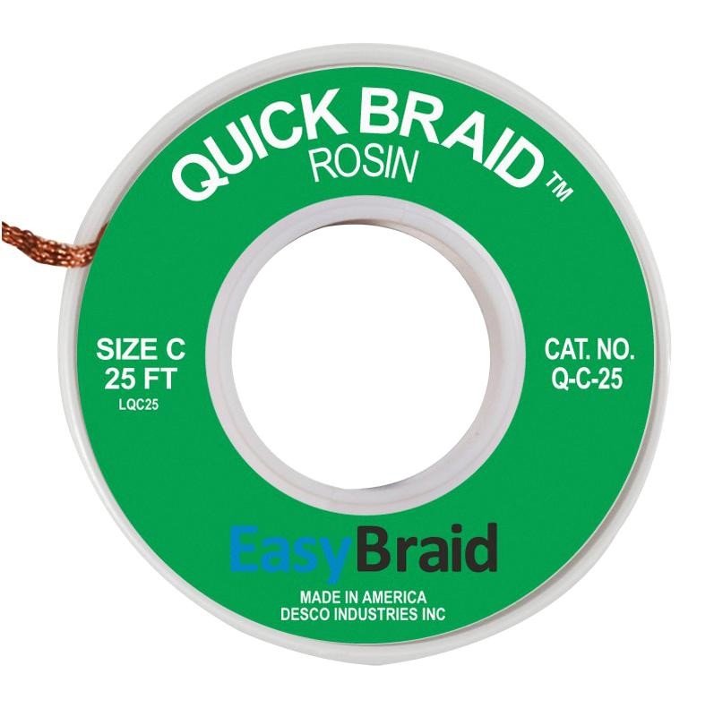 Easybraid Q-C-25 Desoldering Braid, 0.075