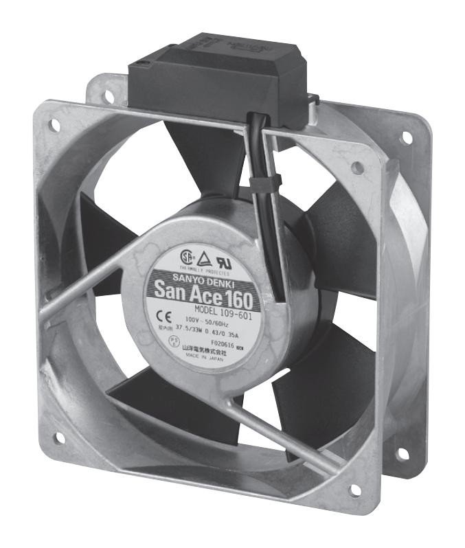 Sanyo Denki 109-601 Axial Fan, Ac, 0.43A, 160Mm, 300.4Cfm