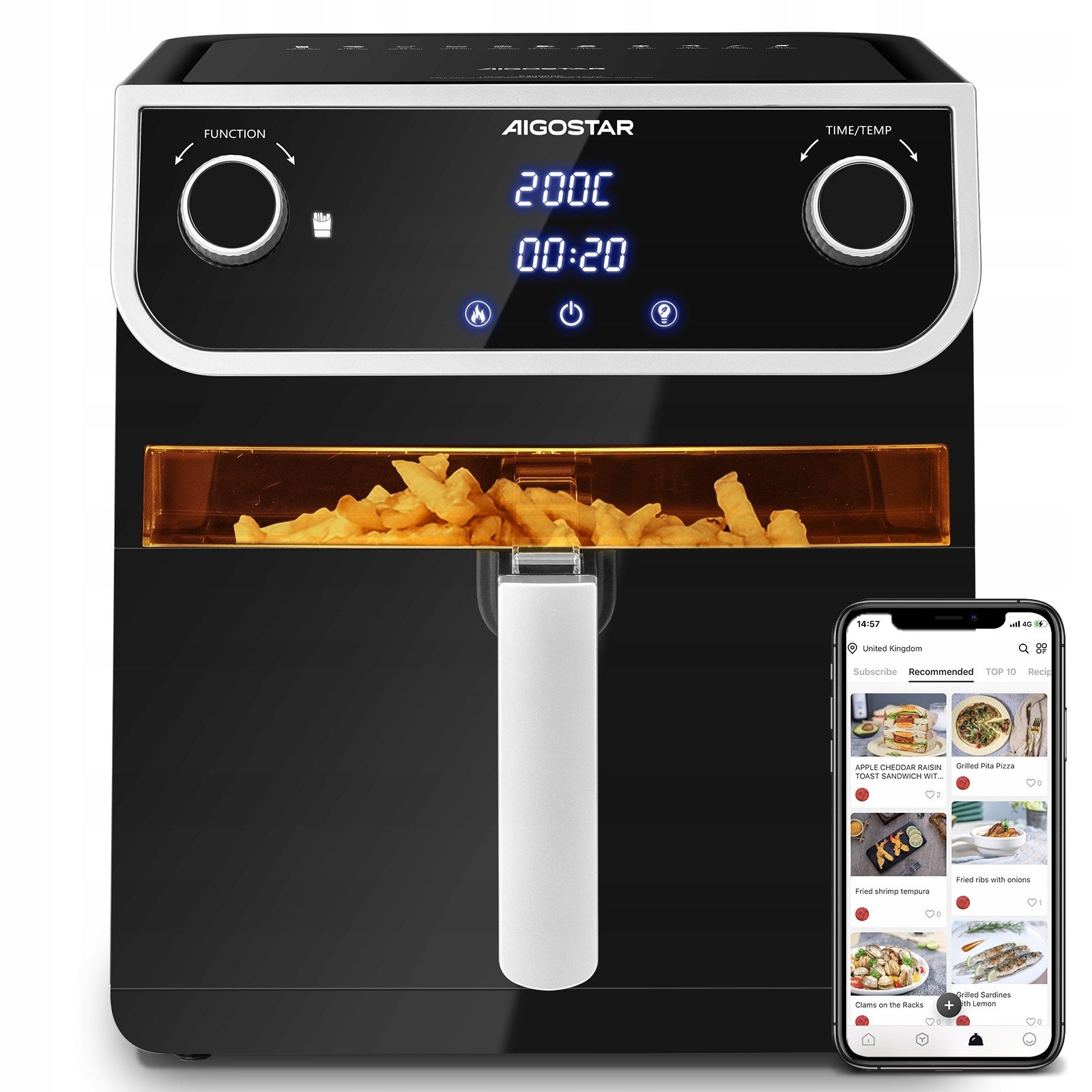 Fritéza air fryer Aigostar Joy 8L 1700W