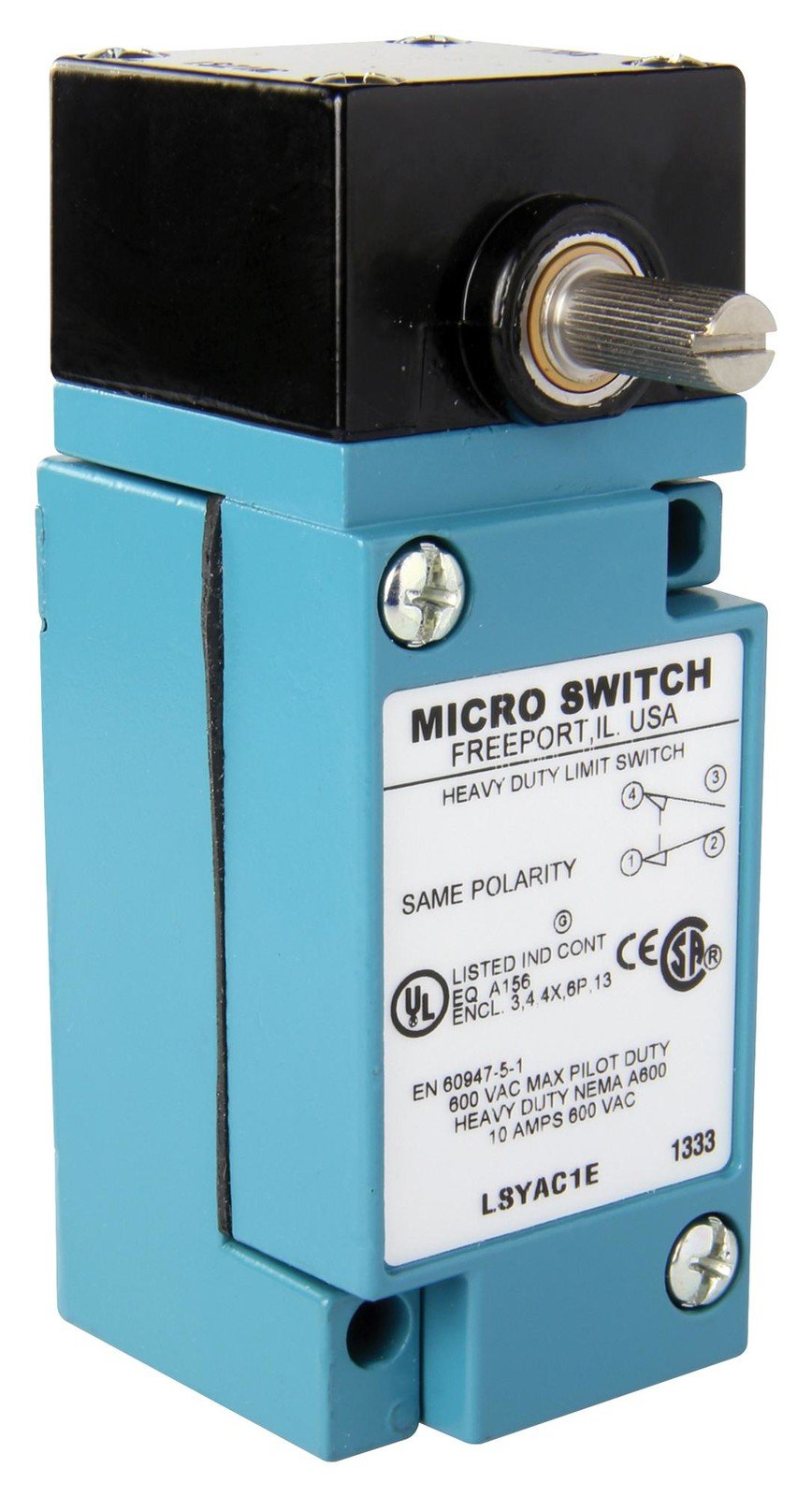 Honeywell Lsyac1E Limit Sw, Spdt, 10A, 600V, Side Rotary