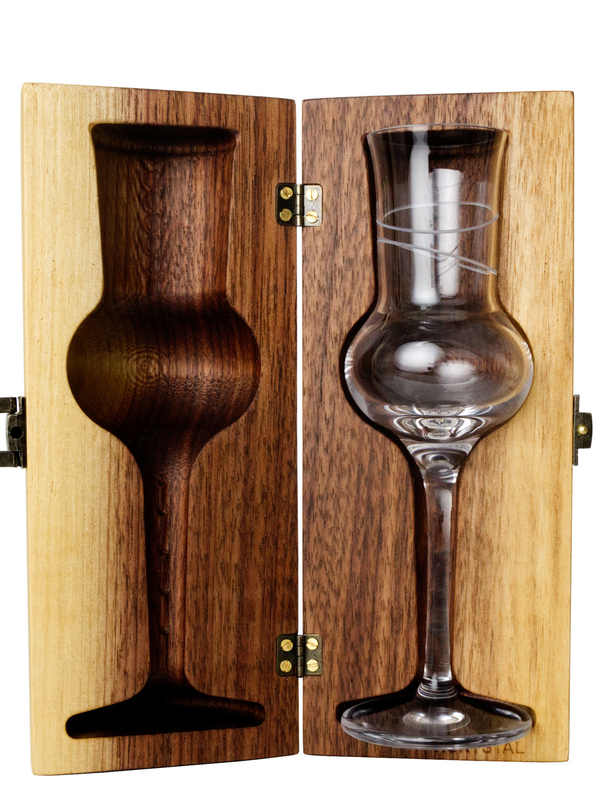 Hcrystal Luxusní dřevené pouzdro se skleničkou - Ořešák s barevným přechodem