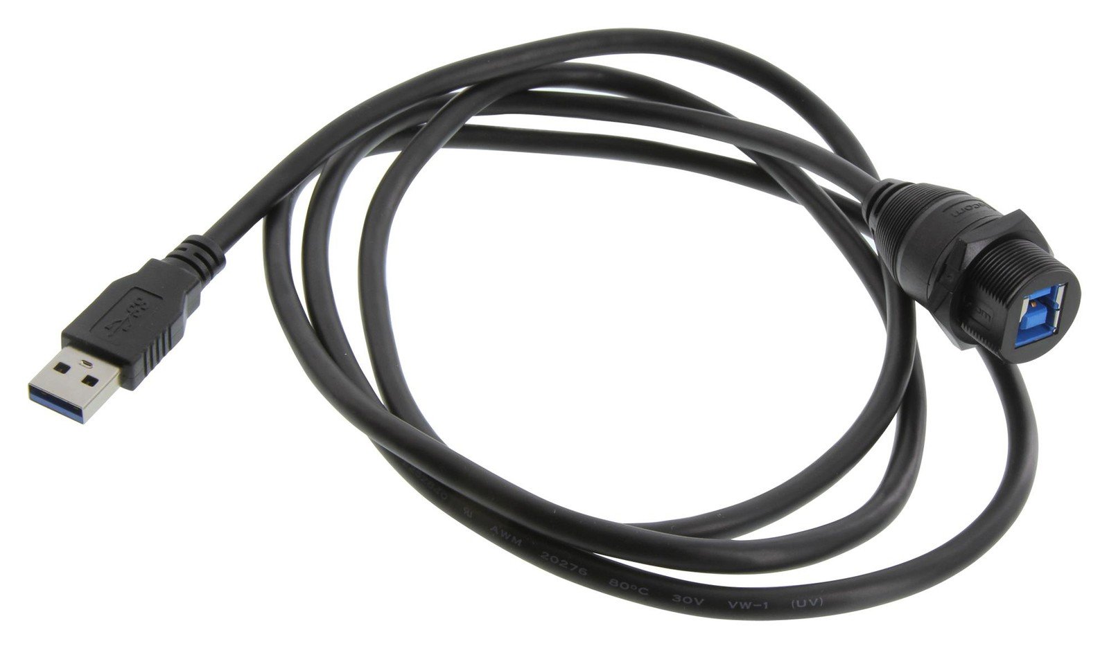 L-Com U3A00019-105M Usb Cable, 3.0 A Plug-B Rcpt, 4.9Ft