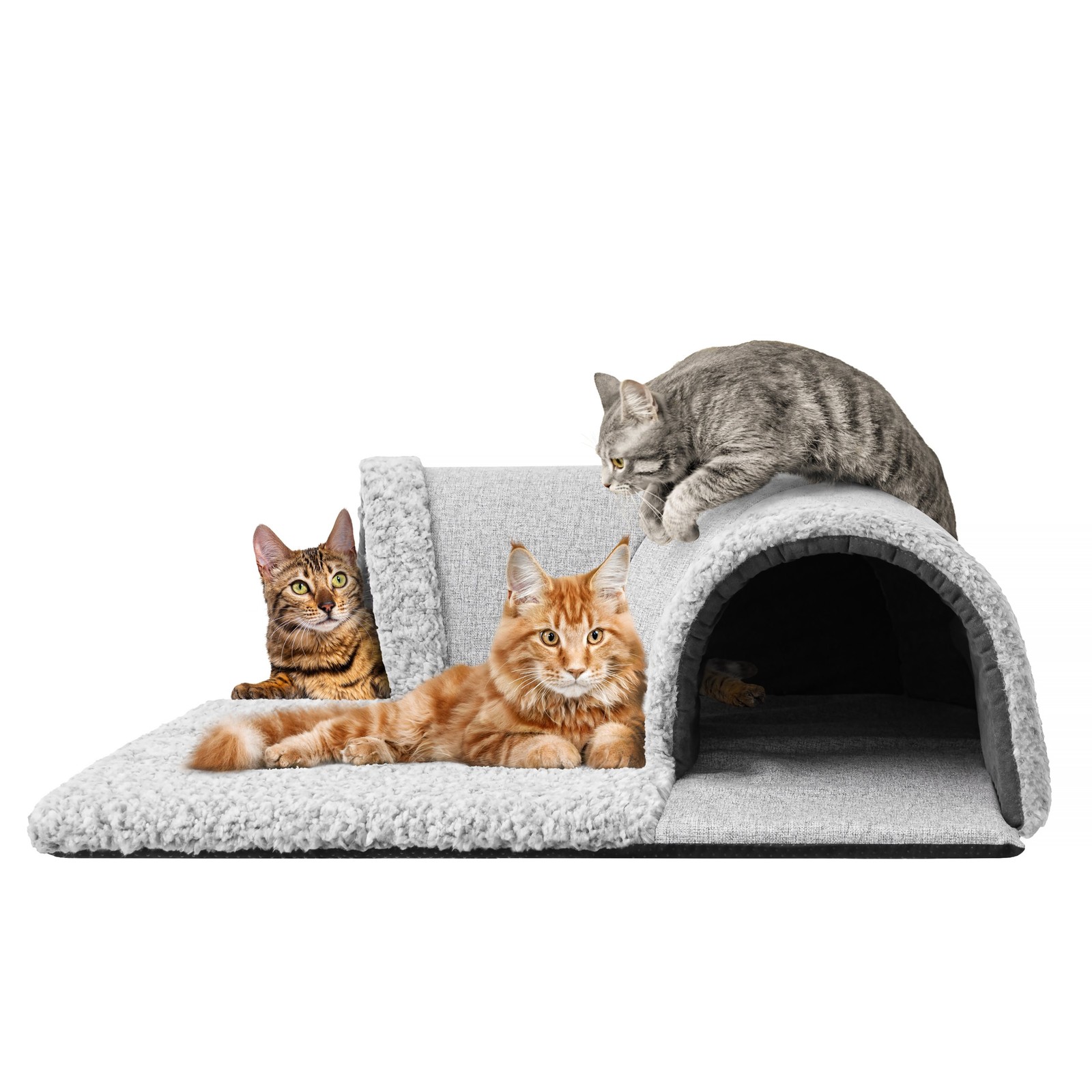 Matrace Podložka Pelíšek Tunel pro kočky nebo 2 kočky plyšová a měkká 70x70cm