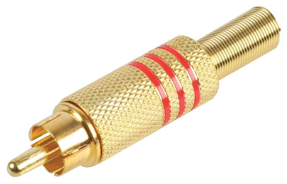Pro Signal Psg08590 Plug, Phono, Gold, Red Band
