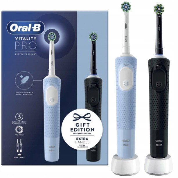 Kartáček elektrický Oral-B Vitality Pro D103 Duo Black and Blue