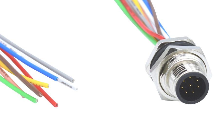 Norcomp Mpm12A08I12Ar03 Sensor Cord, M12 Plug-Free End, 304.8Mm