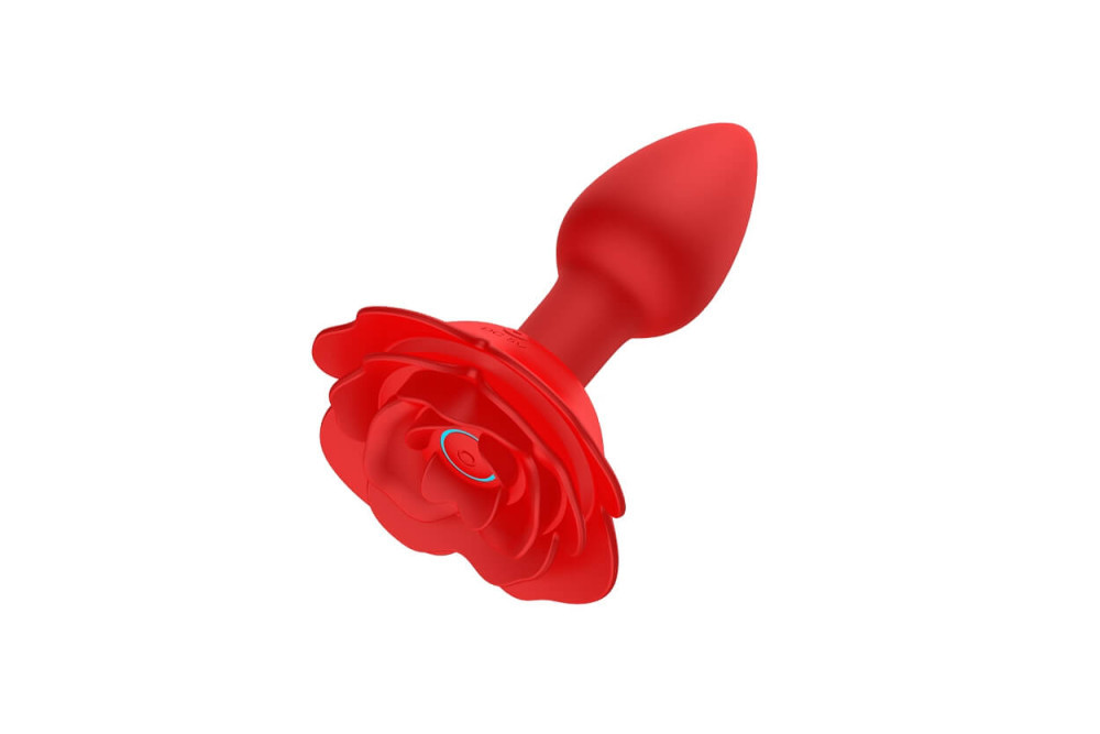 Lonely Rose Plug - Rechargeable Wireless Anal Vibrator (Red)