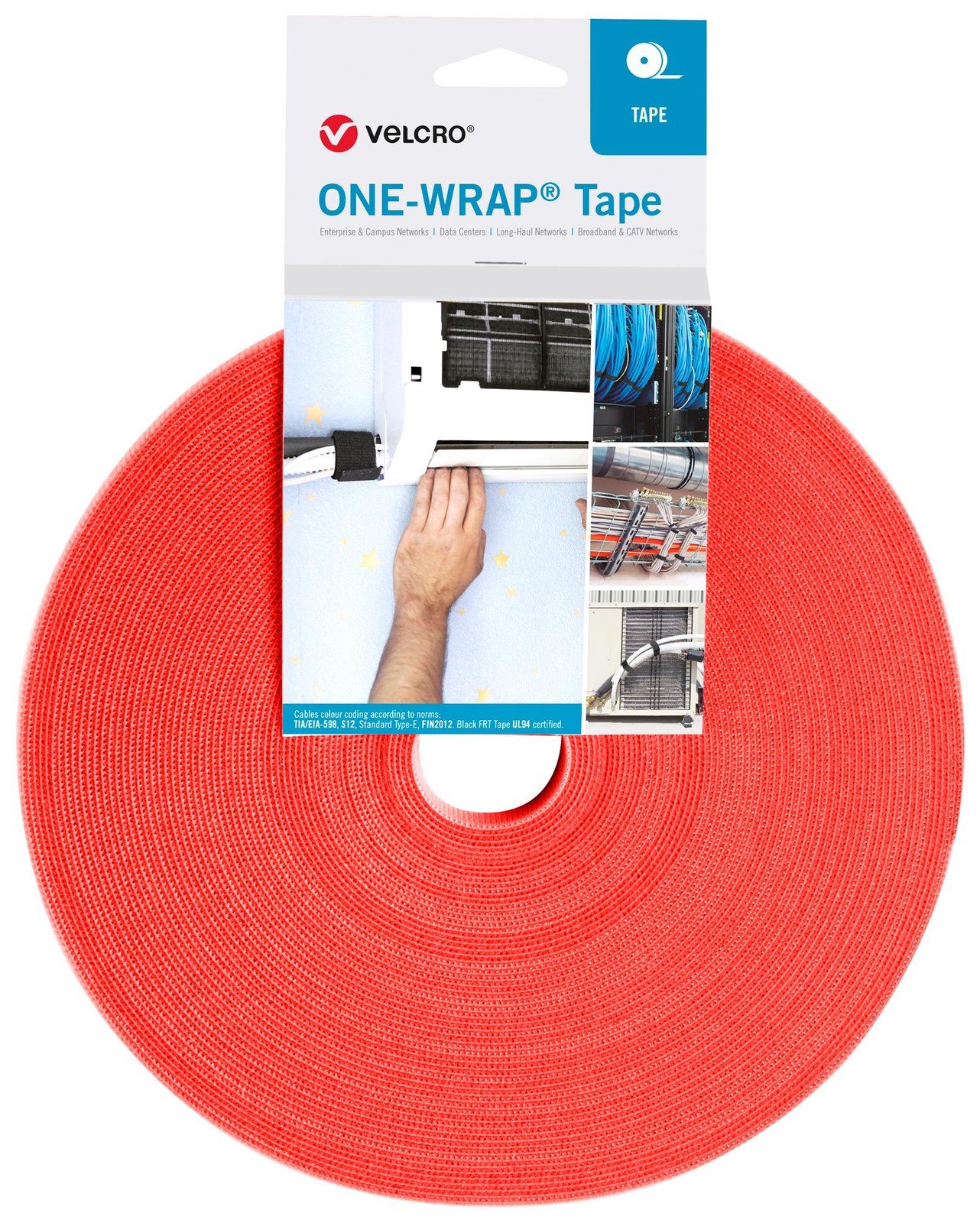 Velcro Vel-Ow64111 Tape, Pp, 10Mm X 25M, Orange