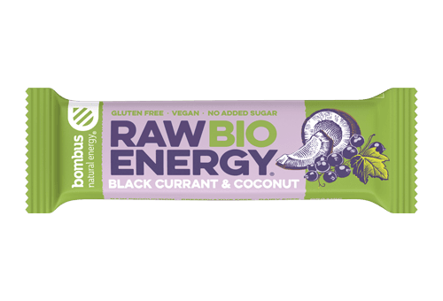 Bombus Energy tyčinka Černý rybíz a kokos Bio Raw 50 g Expirace 9.2.2024