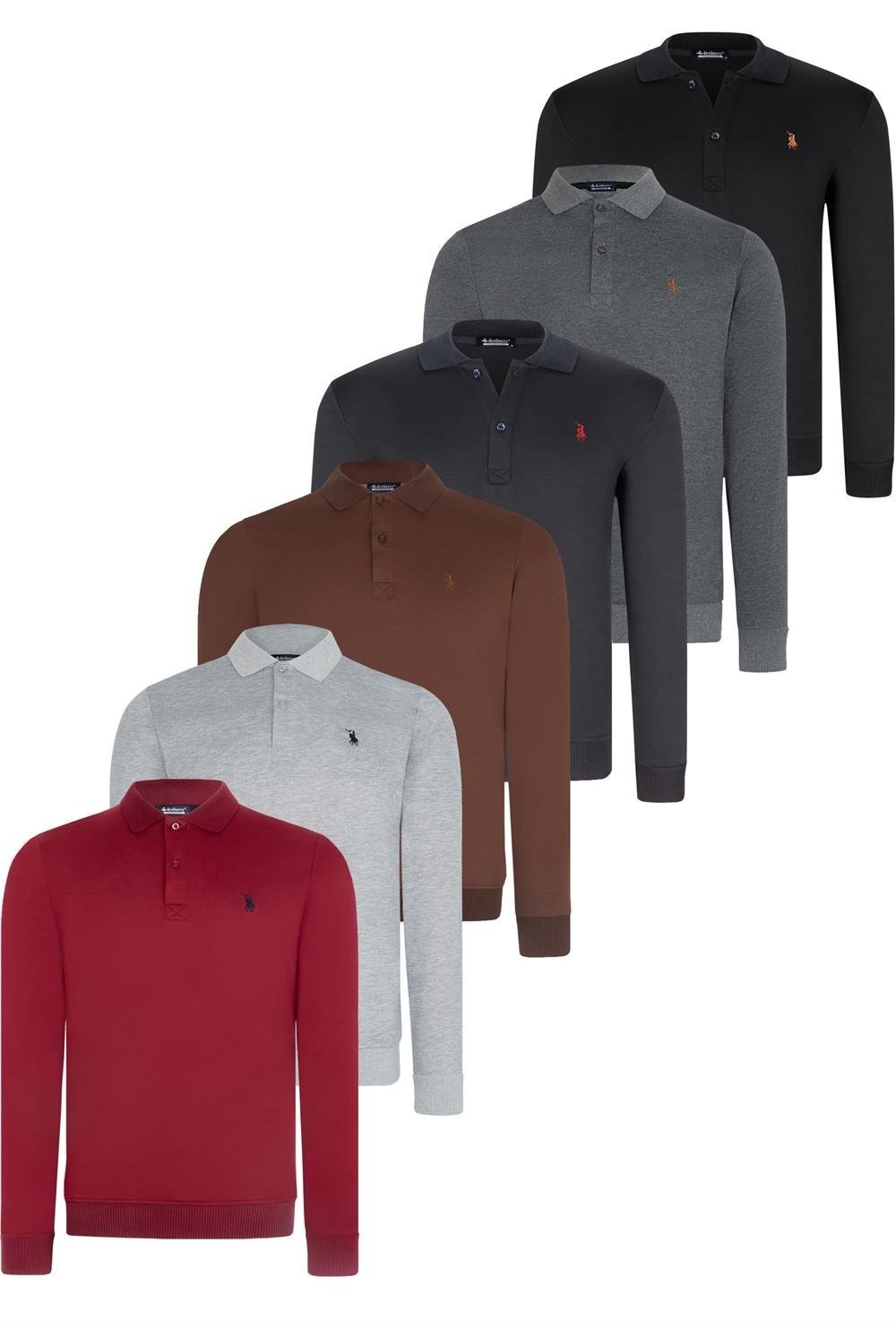 SET OF SIX V4007 DEWBERRY MEN'S SWEATSHIRT-BLACK-NAVY-ANTHRACITE-GREY-BURGUNDY-KHAKI